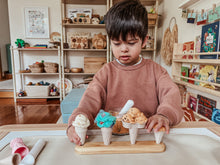 Load image into Gallery viewer, Wooden Icecream Cone Stand 4-Hole