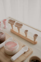 Load image into Gallery viewer, Wooden Icecream Cone Stand 4-Hole