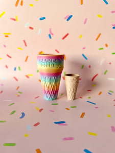 Jumbo Choc Bomb Icecream Cone - Rainbow