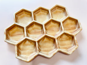 Large Wooden Honeycomb Tray SECONDS ($50 RRP for $20)