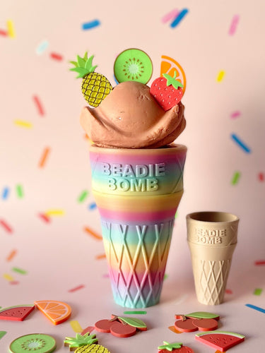 Jumbo Choc Bomb Icecream Cone - Rainbow