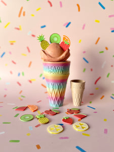 Jumbo Choc Bomb Icecream Cone - Rainbow