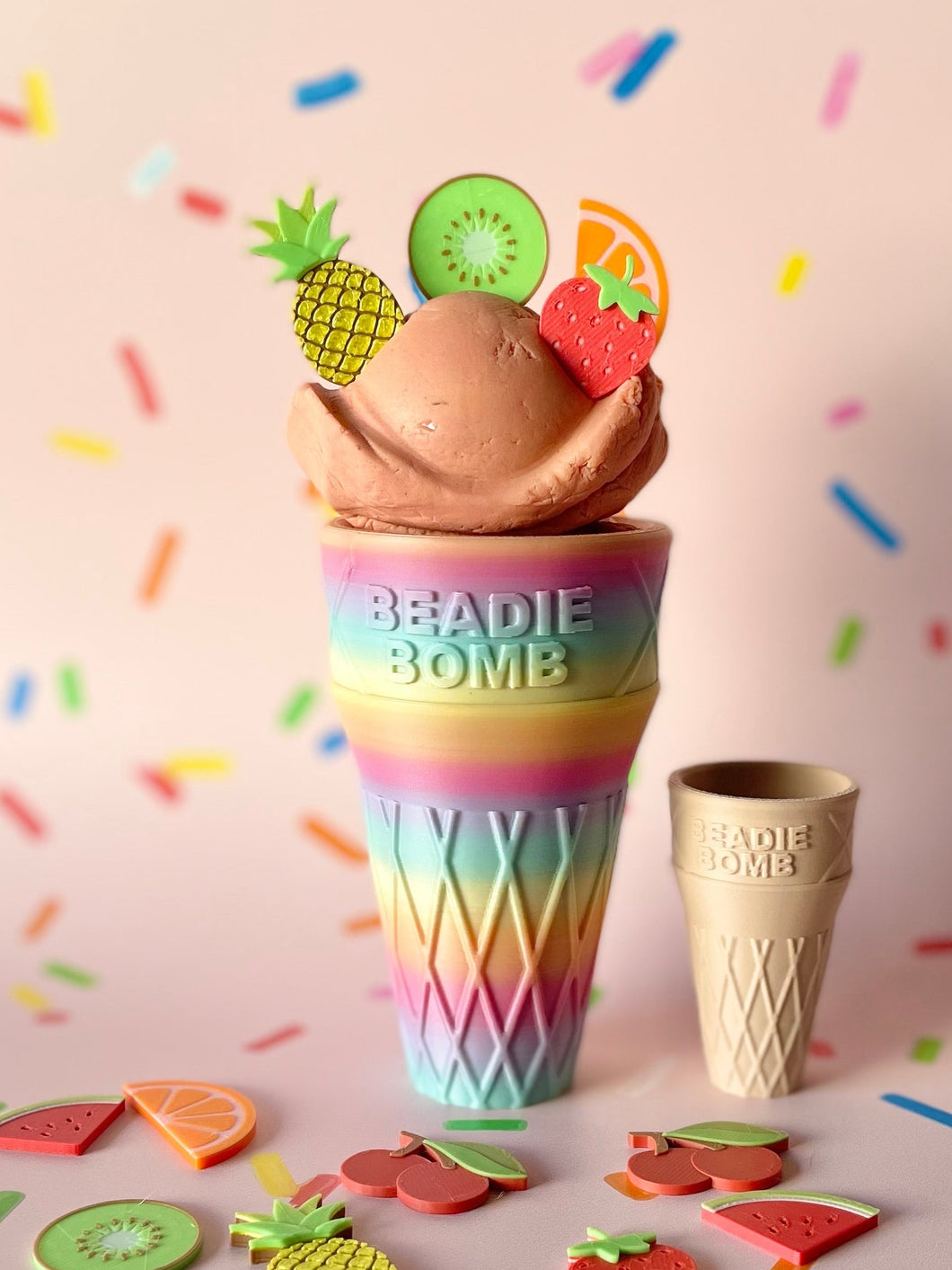 Jumbo Choc Bomb Icecream Cone - Rainbow