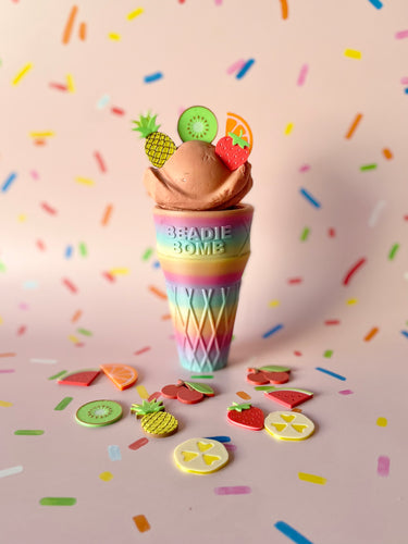 Jumbo Choc Bomb Icecream Cone - Rainbow