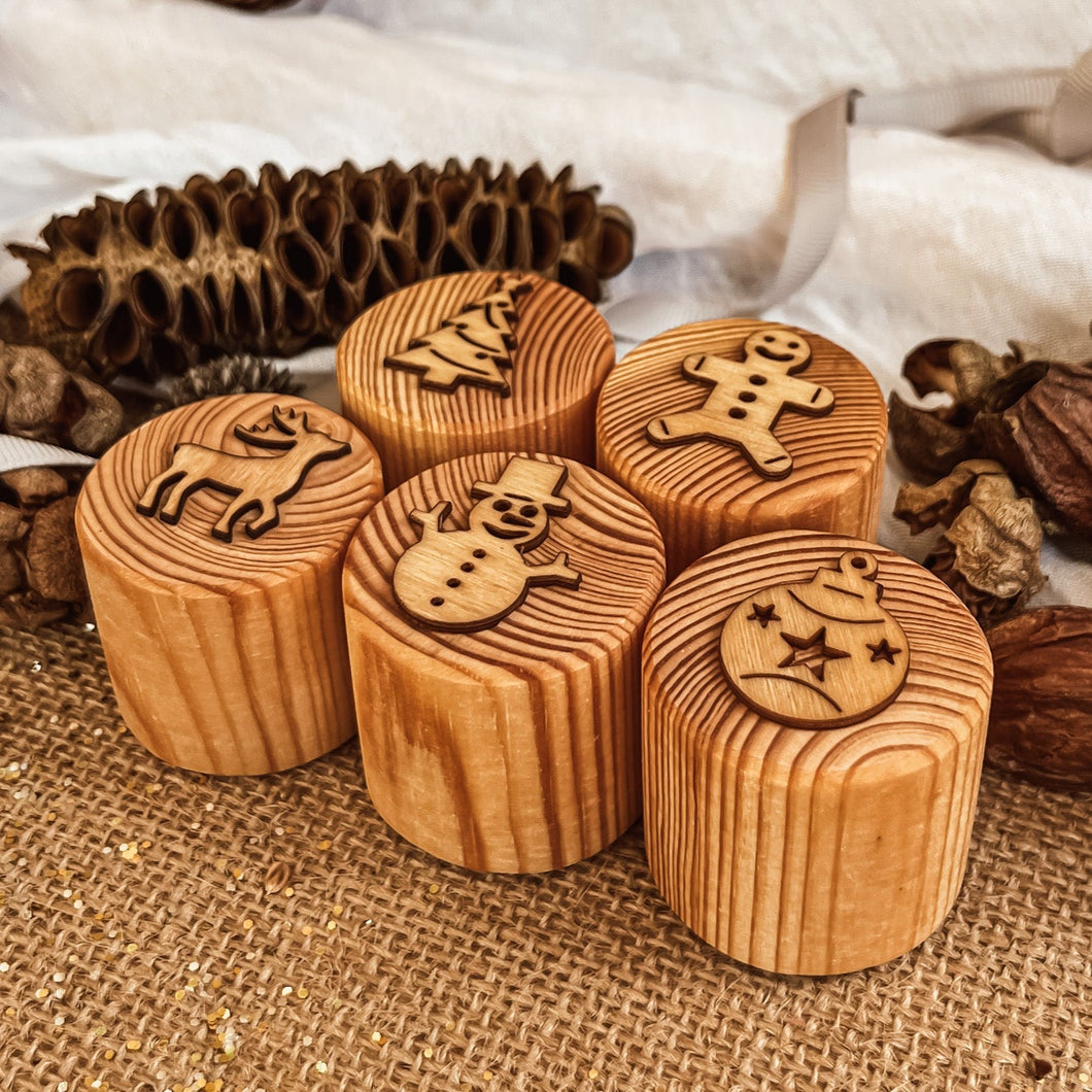 Wooden Christmas Stamps - Traditional