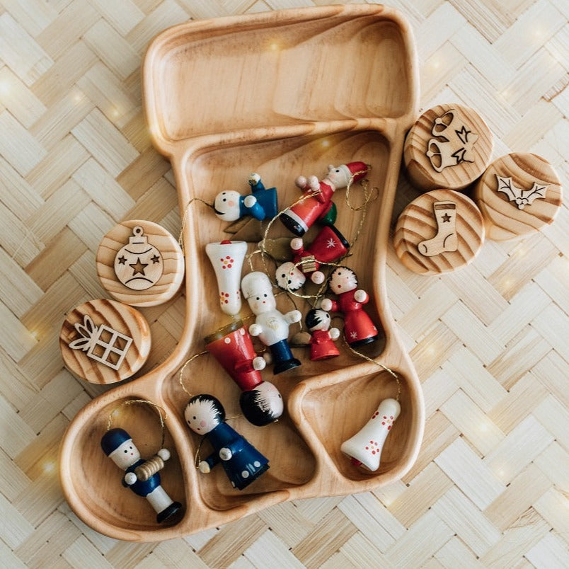 Wooden Christmas Stocking Tray