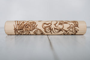 Wooden Engraved Roller - Ocean