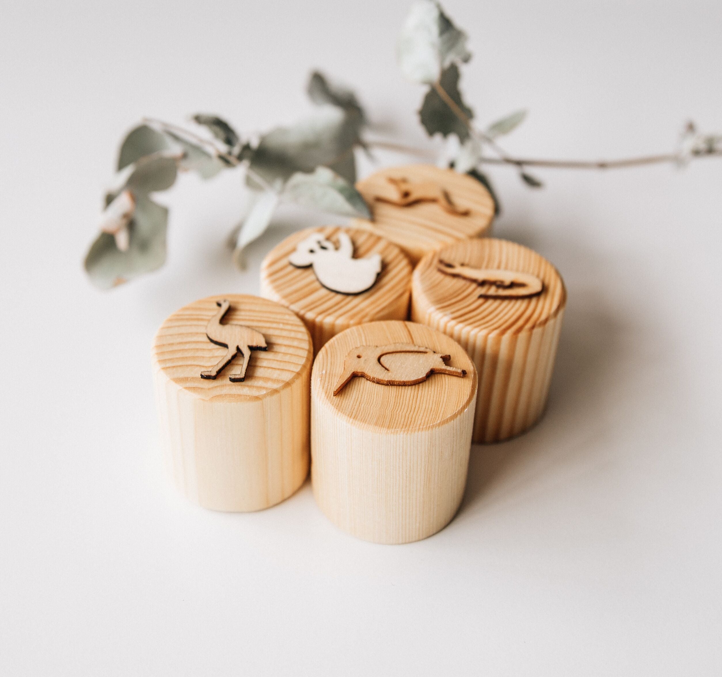Wooden Australian Animals Stamps