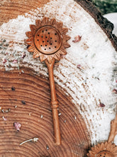 Load image into Gallery viewer, Wooden Sunflower Slotted Spoon